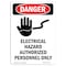 Signmission Safety Sign, OSHA Danger, 7" Height, Electrical Hazard Authorized, Portrait OS-DS-D-57-V-1197 - alternate 1